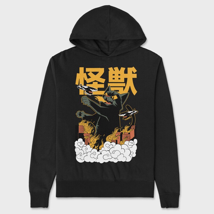 Kaiju Cat, Hanorac Oversize Barbati (Unisex)