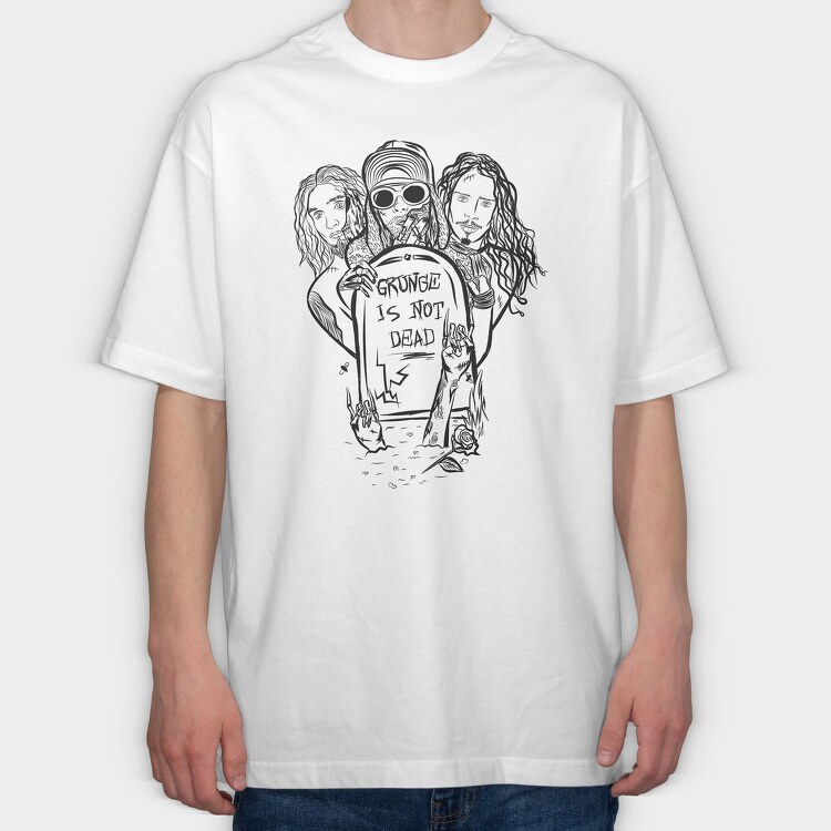 GRUNGE IS NOT DEAD, Tricou Oversize Barbati (Unisex)