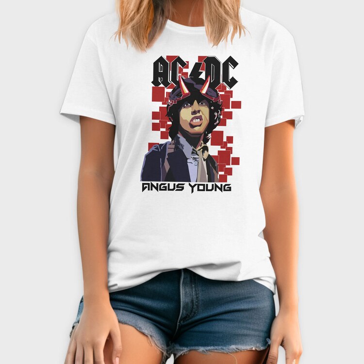 ANGUS YOUNG ACDC, Tricou Barbati (Unisex)