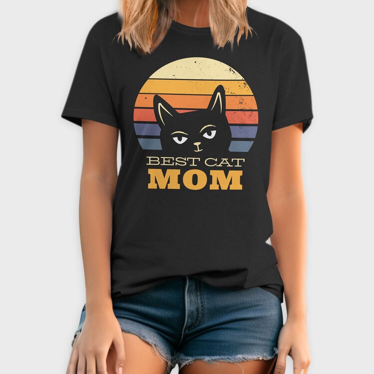 Best Cat Mom Retro, Tricou Barbati (Unisex)