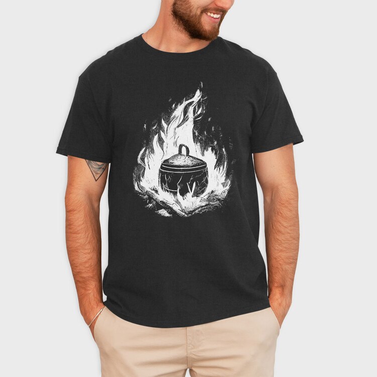 Cooking Pot Campfire, Tricou Barbati (Unisex)