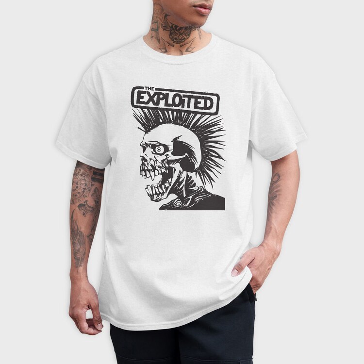 THE EXPLOITED B&W, Tricou Barbati (Unisex)