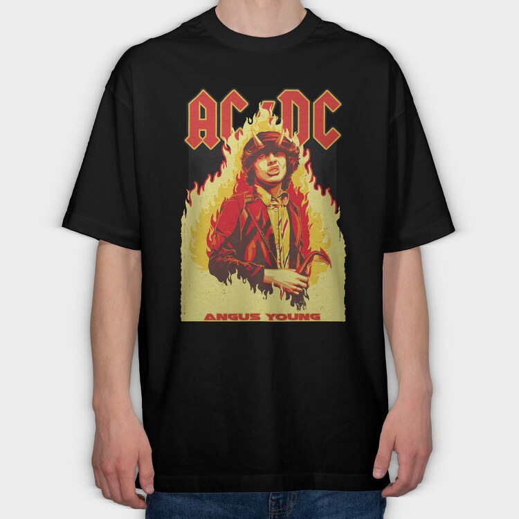 ANGUS YOUNG Art1, Tricou Oversize Barbati (Unisex)