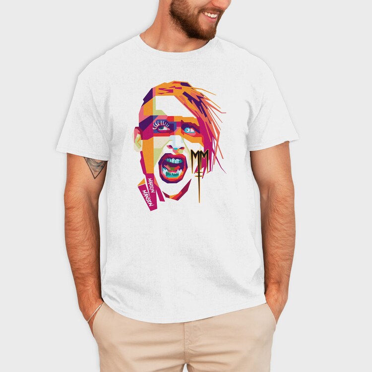 MARILYN MANSON, Tricou Barbati (Unisex)
