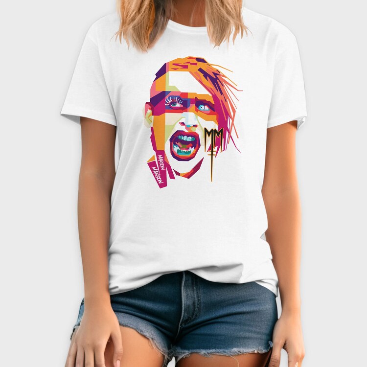 MARILYN MANSON, Tricou Barbati (Unisex)