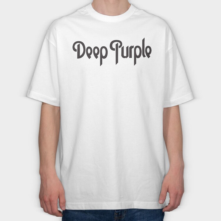 DEEP PURPLE Band logo name, Tricou Oversize Barbati (Unisex)
