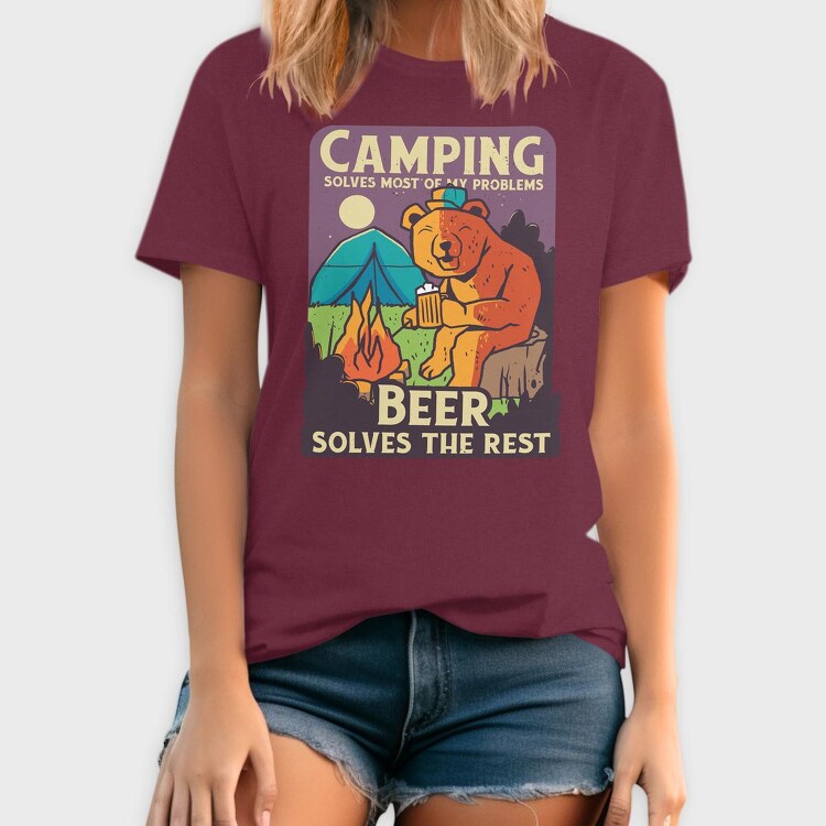 Camping and Beer, Tricou Barbati (Unisex)