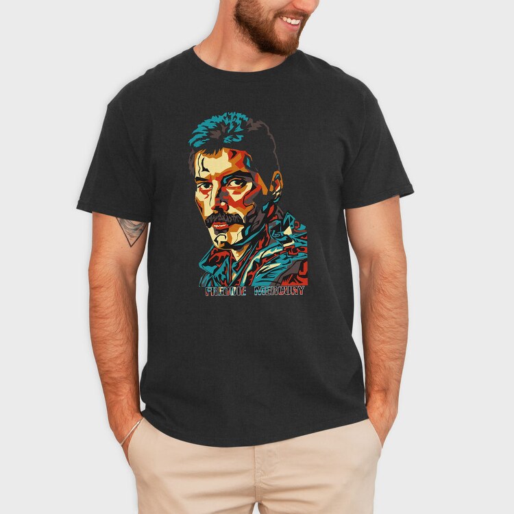 FREDDIE MERCURy Face Art, Tricou Barbati (Unisex)