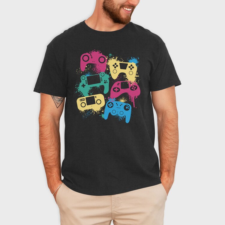 Gaming Joysticks, Tricou Barbati (Unisex)