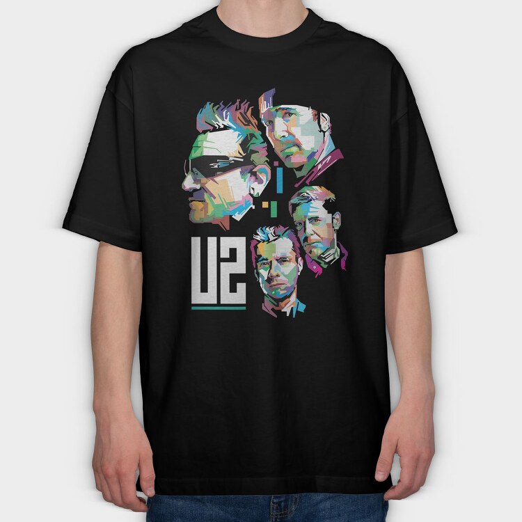 U2 Art1, Tricou Oversize Barbati (Unisex)