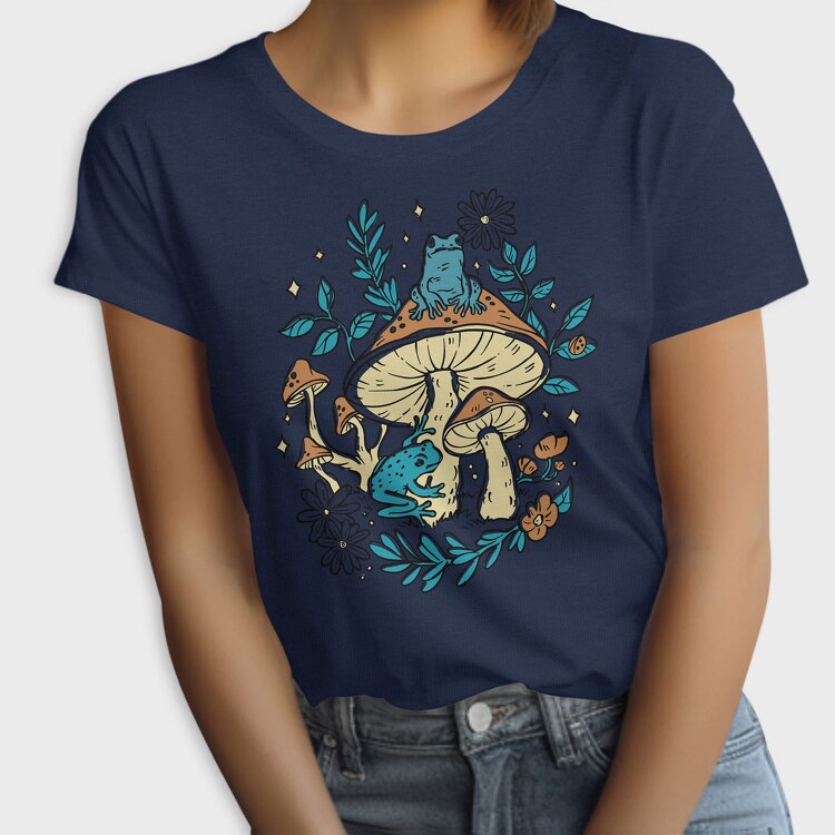 Cottagecore Moshrooms Frogs, Tricou Femei