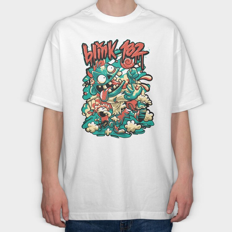 BLINK 182 Art2, Tricou Oversize Barbati (Unisex)