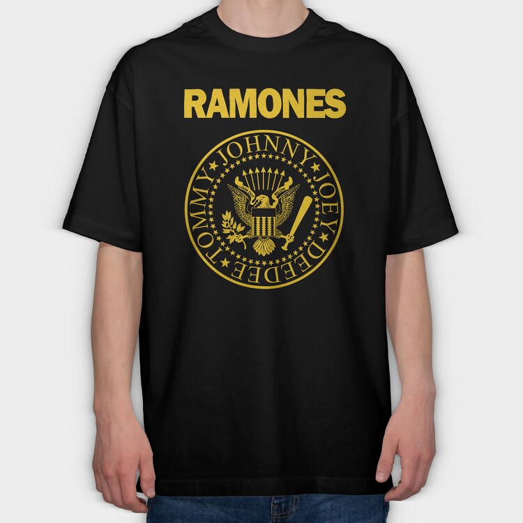 RAMONES Pres. Logo, Tricou Oversize Barbati (Unisex)