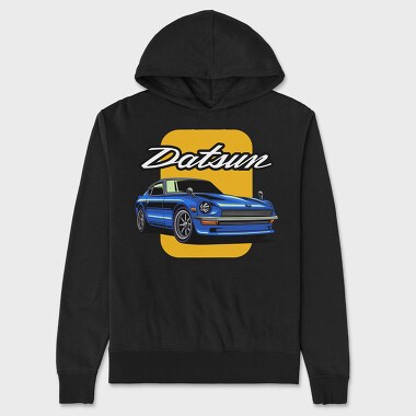 Datsun Blue Car Art, Hanorac Oversize Barbati (Unisex)