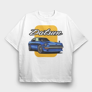 Datsun Blue Car Art, Tricou Oversize Barbati (Unisex)