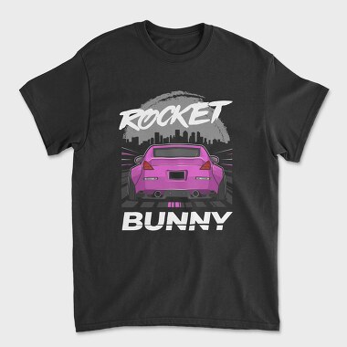 Pink Car Rocker City Skyline, Tricou Barbati (Unisex)