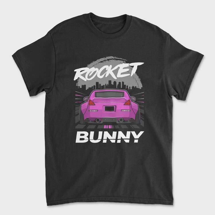 Pink Car Rocker City Skyline, Tricou Barbati (Unisex)