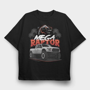 Raptor Truck Palm Ocean Sunset, Tricou Oversize Barbati (Unisex)