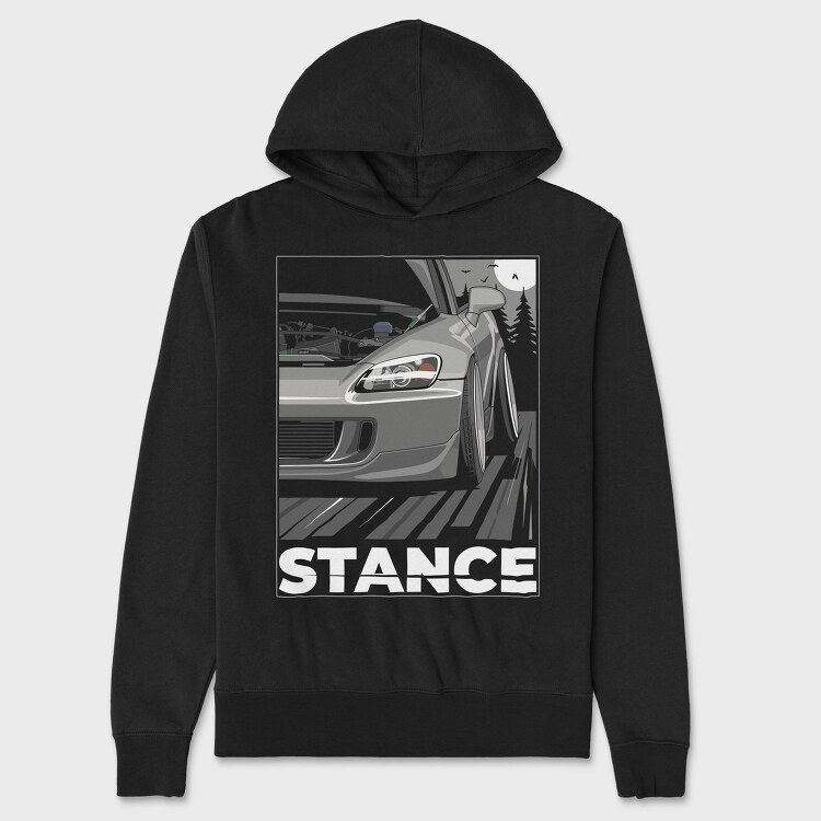 Stance Car Night Road, Hanorac Oversize Barbati (Unisex)