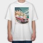 Mustang Coast Cruise Red, Tricou Oversize Barbati (Unisex)