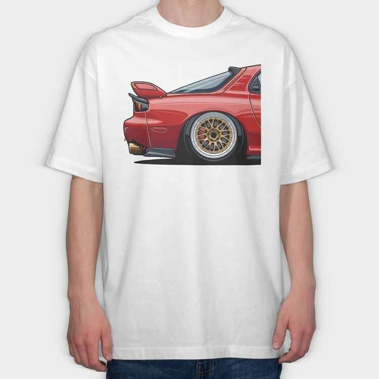 Red Car Modern Stance Fast Mod, Tricou Oversize Barbati (Unisex)