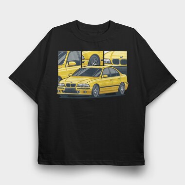 Yellow Bmw 5 Series Fast Mod, Tricou Oversize Barbati (Unisex)