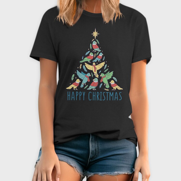 Birds Christmas Tree, Tricou Barbati (Unisex)