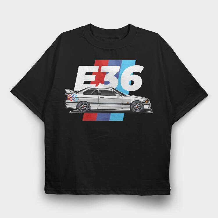 Bmw M3 Gtr Race, Tricou Oversize Barbati (Unisex)