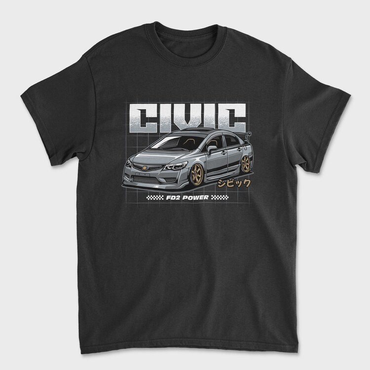Jdm Stance Civic, Tricou Barbati (Unisex)