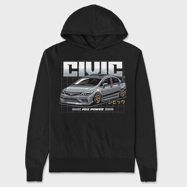 Jdm Stance Civic, Hanorac Oversize Barbati (Unisex)