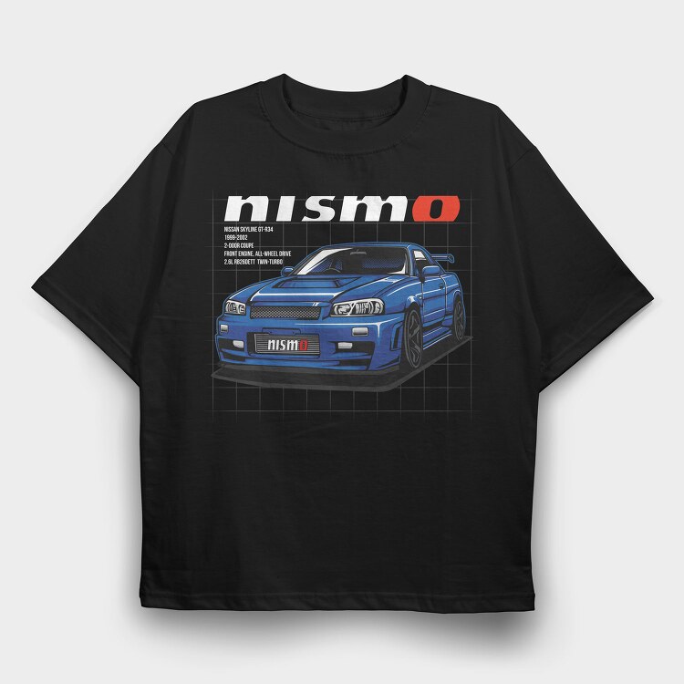 Nismo Racing Blue, Tricou Oversize Barbati (Unisex)