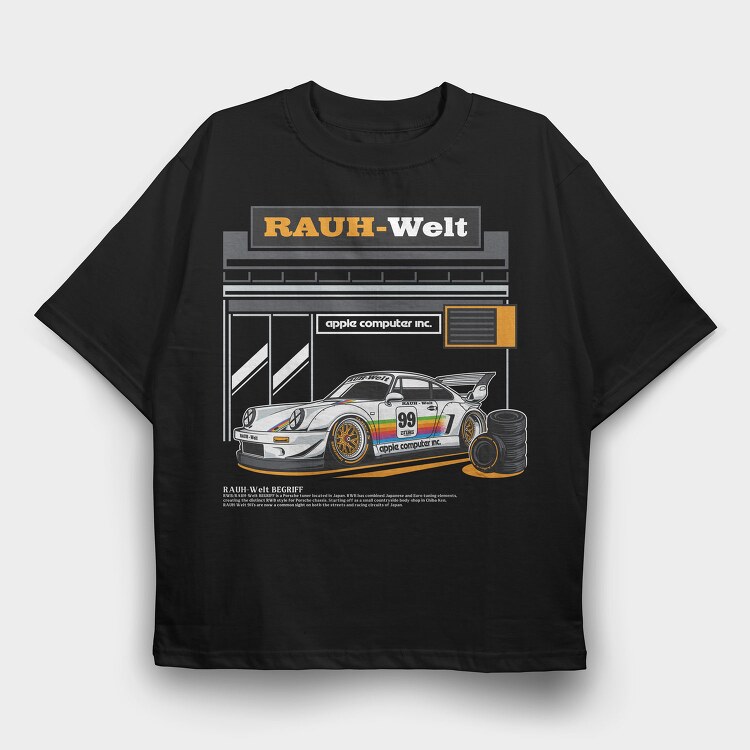 Rauh Welt Porsche 911, Tricou Oversize Barbati (Unisex)