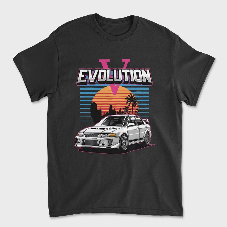Retro Car Evolution, Tricou Barbati (Unisex)
