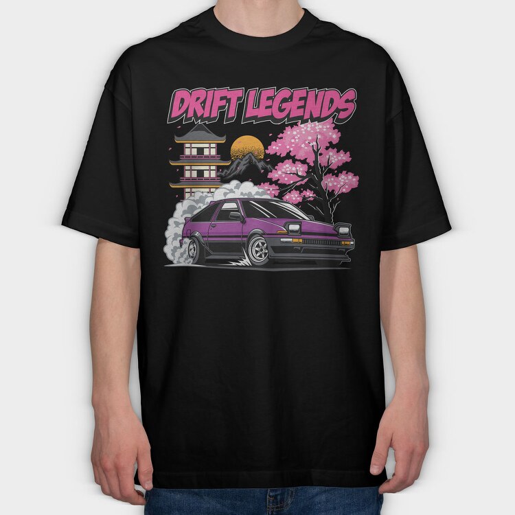 Drift Legends Car, Tricou Oversize Barbati (Unisex)