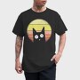 Vintage Sunset Cat, Tricou Barbati (Unisex)
