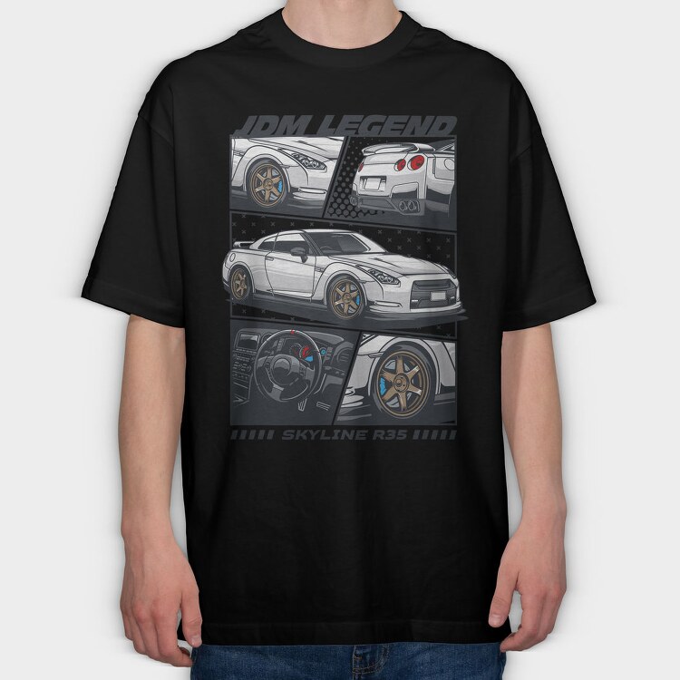 Jdm Legend Skyline R35, Tricou Oversize Barbati (Unisex)