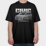 Jdm Stance Civic, Tricou Oversize Barbati (Unisex)