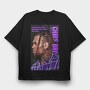 Purple Life Quote, Tricou Oversize Barbati (Unisex)