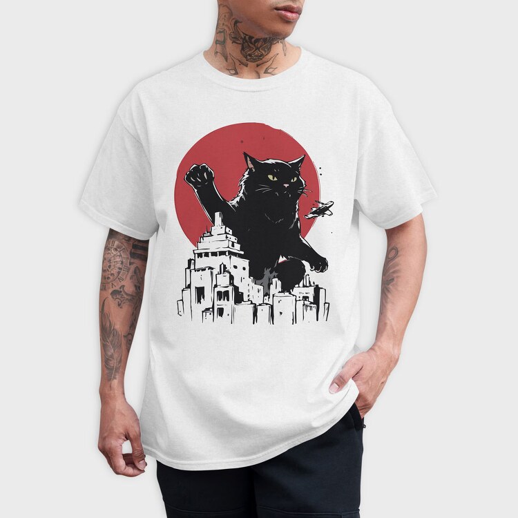Black Catzilla, Tricou Barbati (Unisex)