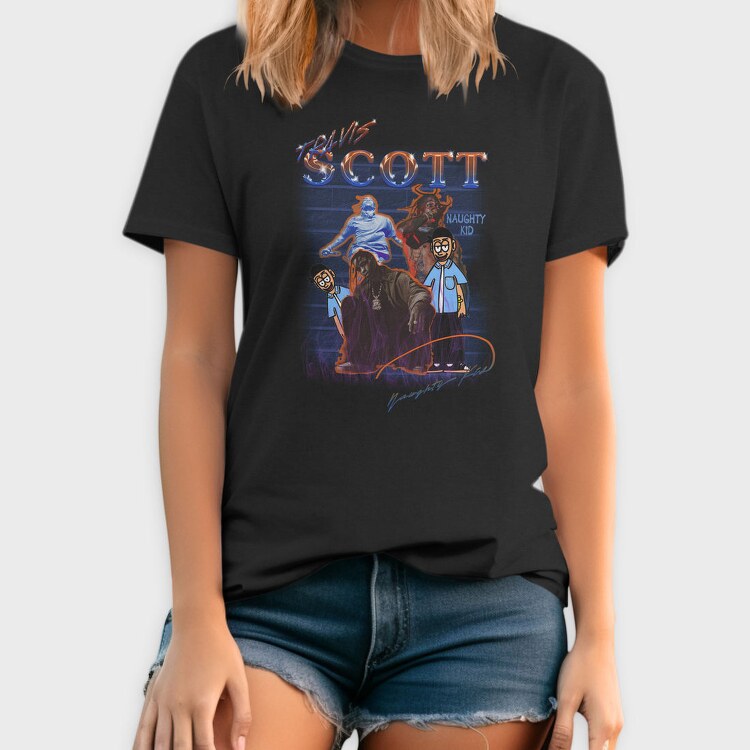 Travis Scott Naughty Kid, Tricou Barbati (Unisex)