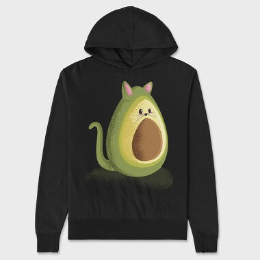 Avocado Cat Avocato, Hanorac Oversize Barbati (Unisex)