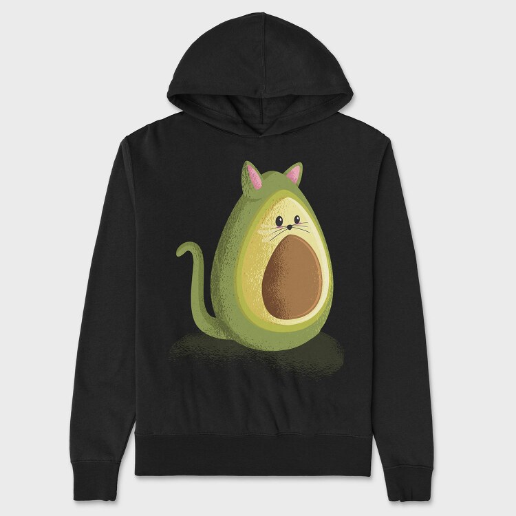 Avocado Cat Avocato, Hanorac Oversize Barbati (Unisex)