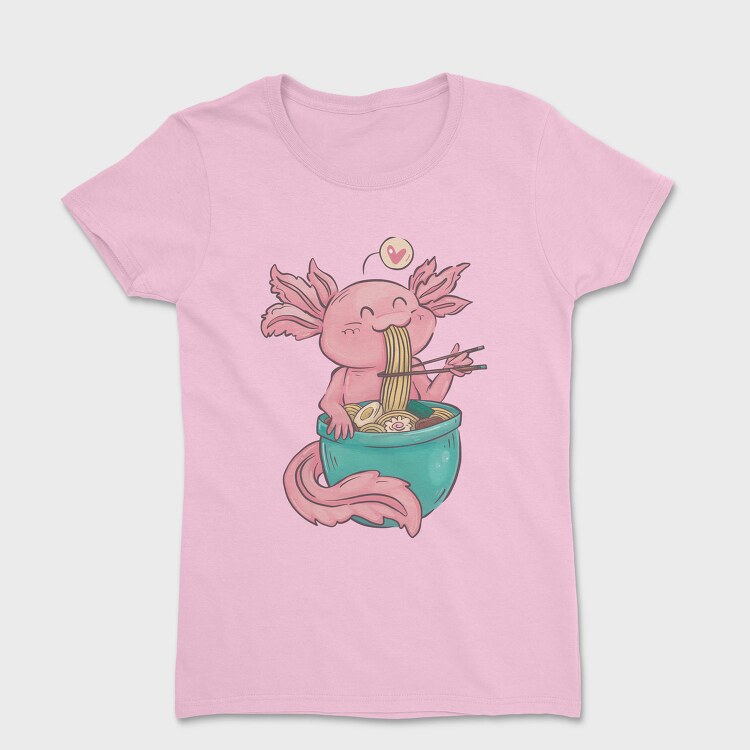 Axolotl Eating Ramen Happy, Tricou Femei