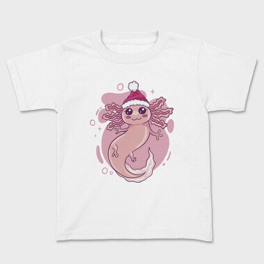 Axolotl In Christmas Hat, Tricou Copii