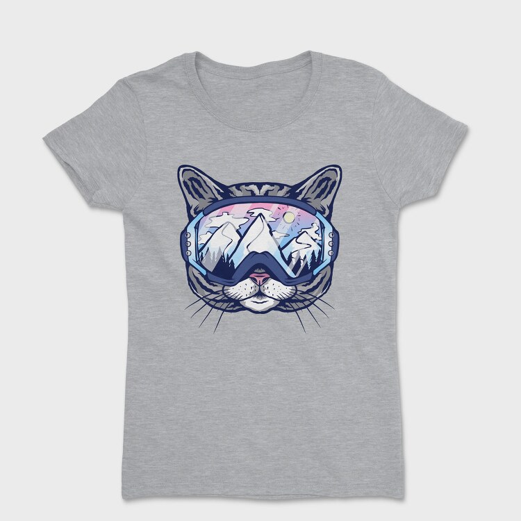 Cat Ski Glasses Skii, Tricou Femei