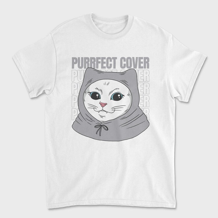 Cat With Grey Hoodie, Tricou Barbati (Unisex)