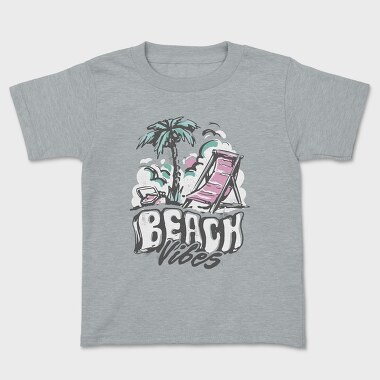 Beach Vibes Summer Vintage Lettering, Tricou Copii