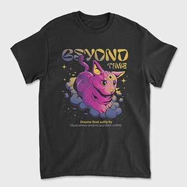 Beyond Time Cat Psychedelic, Tricou Barbati (Unisex)