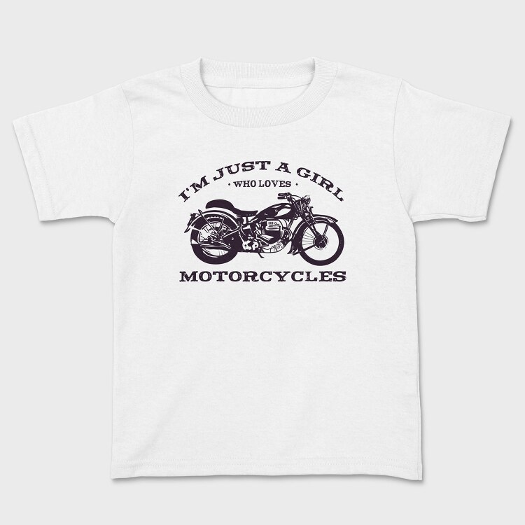 Biker Girl Love Motorcycles, Tricou Copii