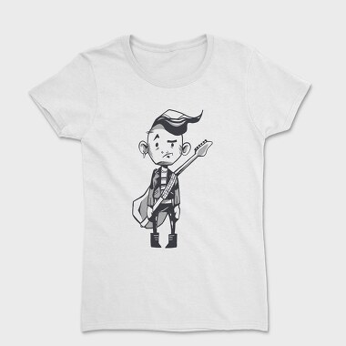 Character Holding Guitar Punk, Tricou Femei
